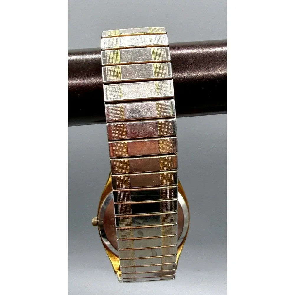 Jules Jurgensen 4530 Quartz Watch Gold Tone 2 Tone Expansion Band Date White